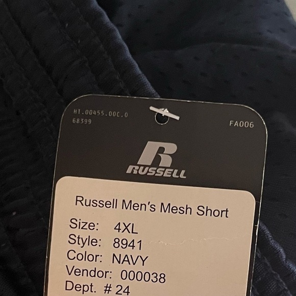 Russell Mesh Shorts Navy Size 4XL - Picture 4 of 4